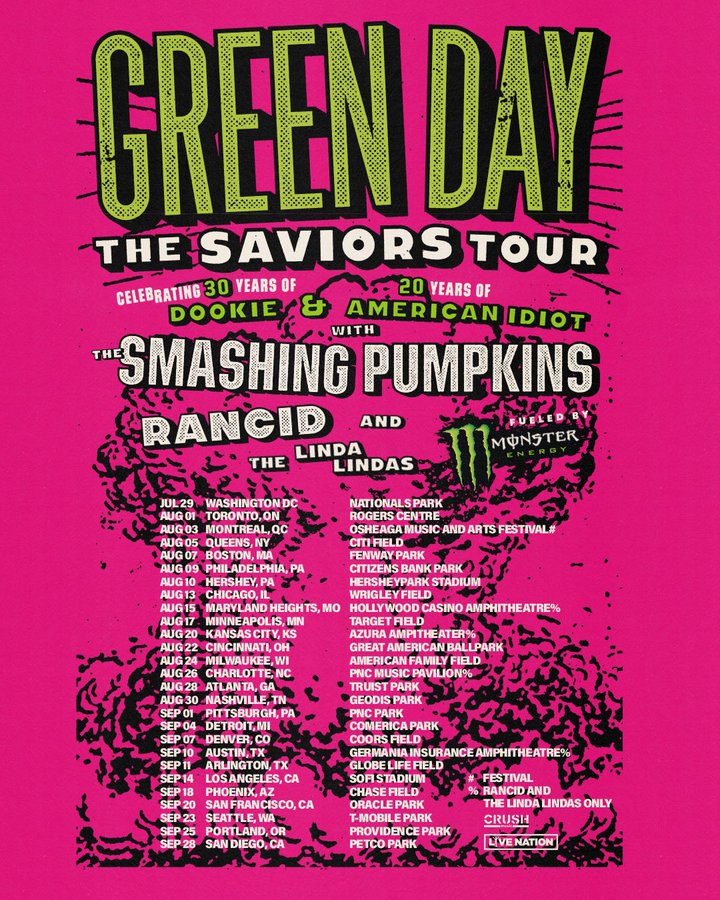 The Saviors Tour – Green Day, Smashing Pumpkins, Rancid, The Linda Lindas